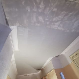glasvlies op plafond - plamuren